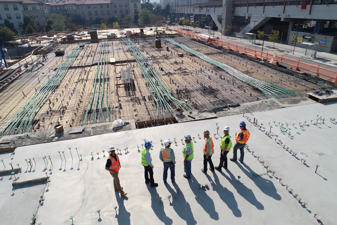 Foto udara area proyek konstruksi (foto stok, bukan dokumentasi PT Indo Teknik Pembangunan)